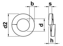 DIN 127B Spring Washer drawing